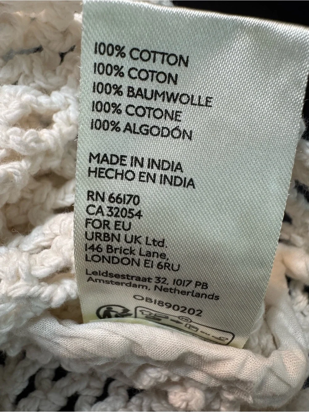 Free People Lily Crochet Top XL Coconut Milk Cotton Open Knit Boho Coastal